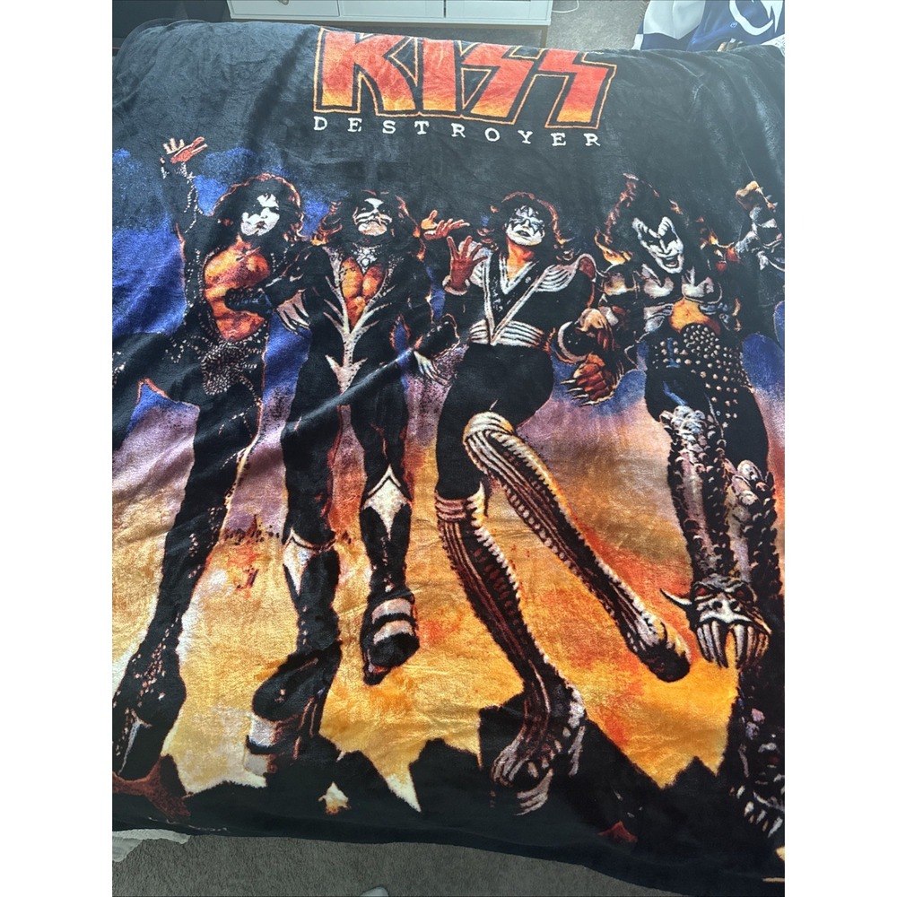 KISS Destroyer Plush Blanket Throw NWOT 58x70"
